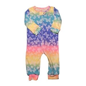 delias 3-6 month sleeper baby butterfly and rainbows super soft pajamas